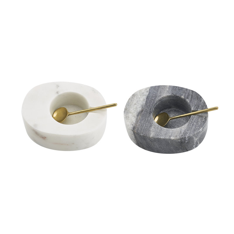 Godinger Silver Art Co Marble Salt & Pepper Cellar With Spoons Wayfair